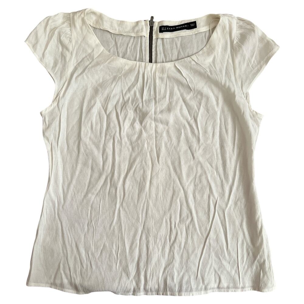 Zara White Cap Sleeve Top